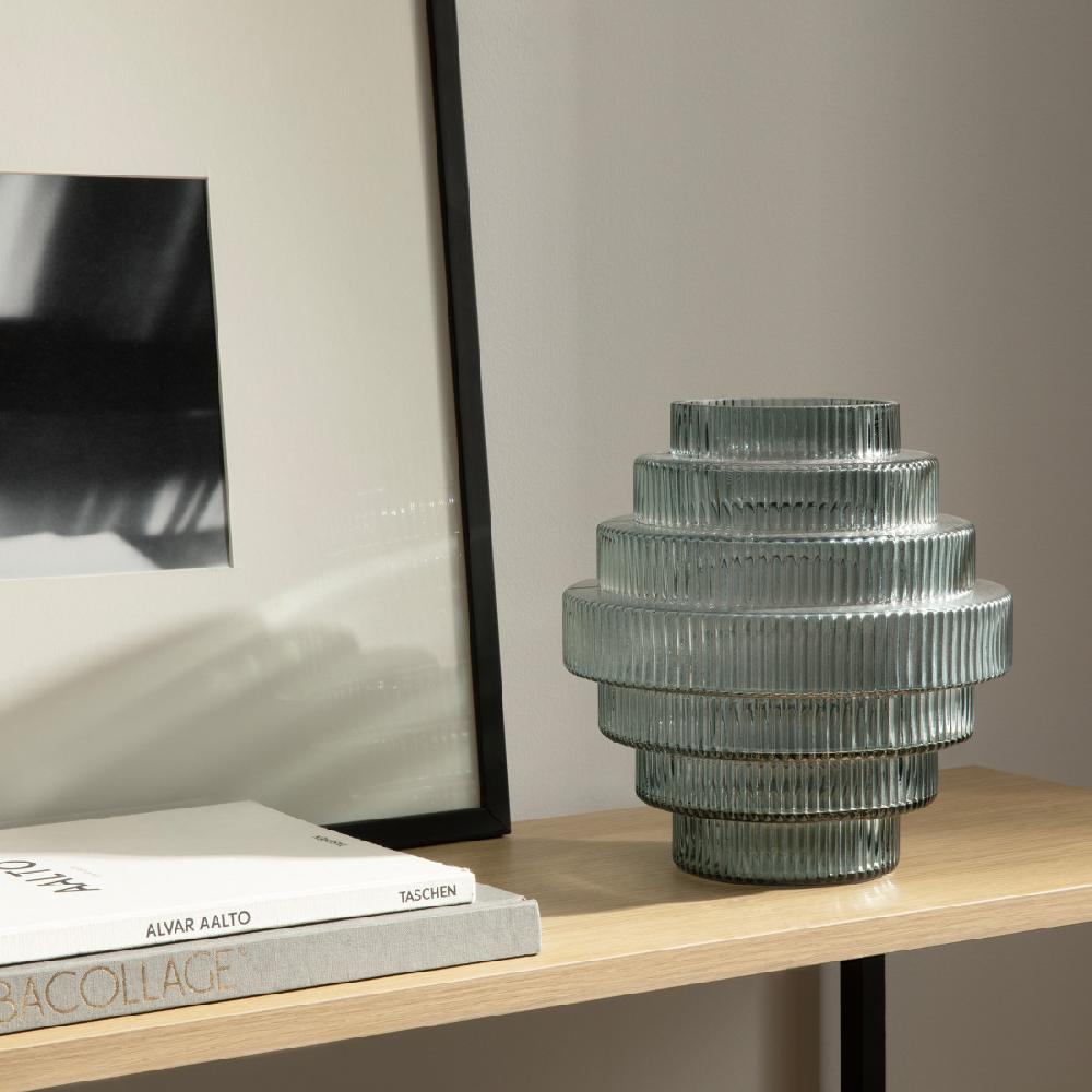 kenay home Jarrón vidrio gris