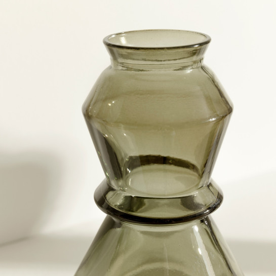 Kenay Home Jarrón Vidrio Gris Grande