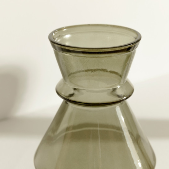 Kenay Home Jarrón Vidrio Gris Pequeño