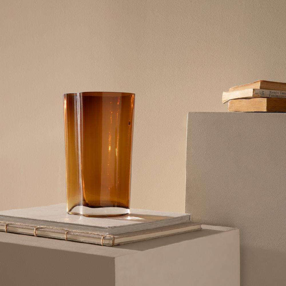 kenay home Jarrón vidrio marrón