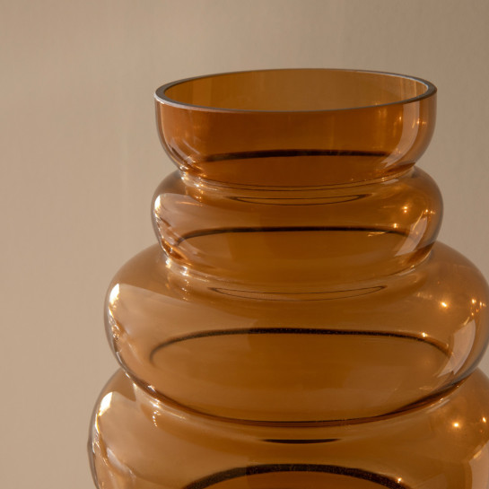 Kenay Home Jarrón Vidrio Marrón