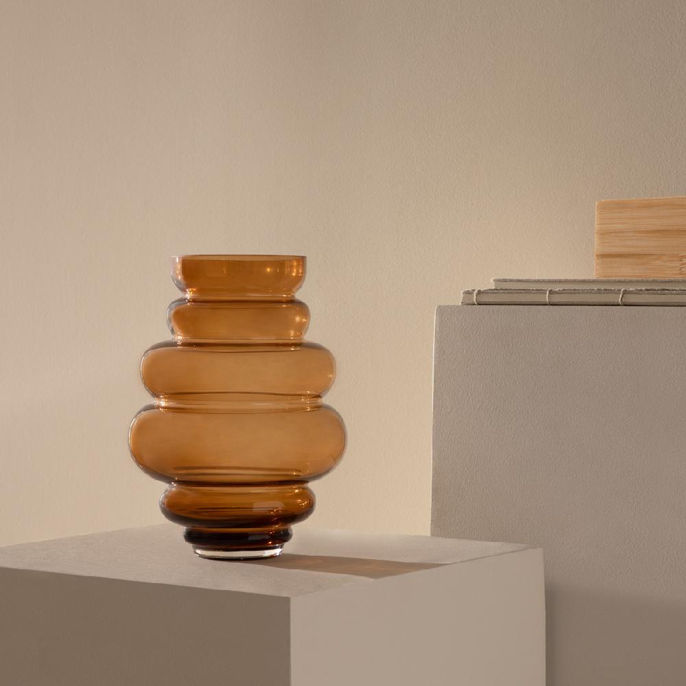 kenay home Jarrón vidrio marrón