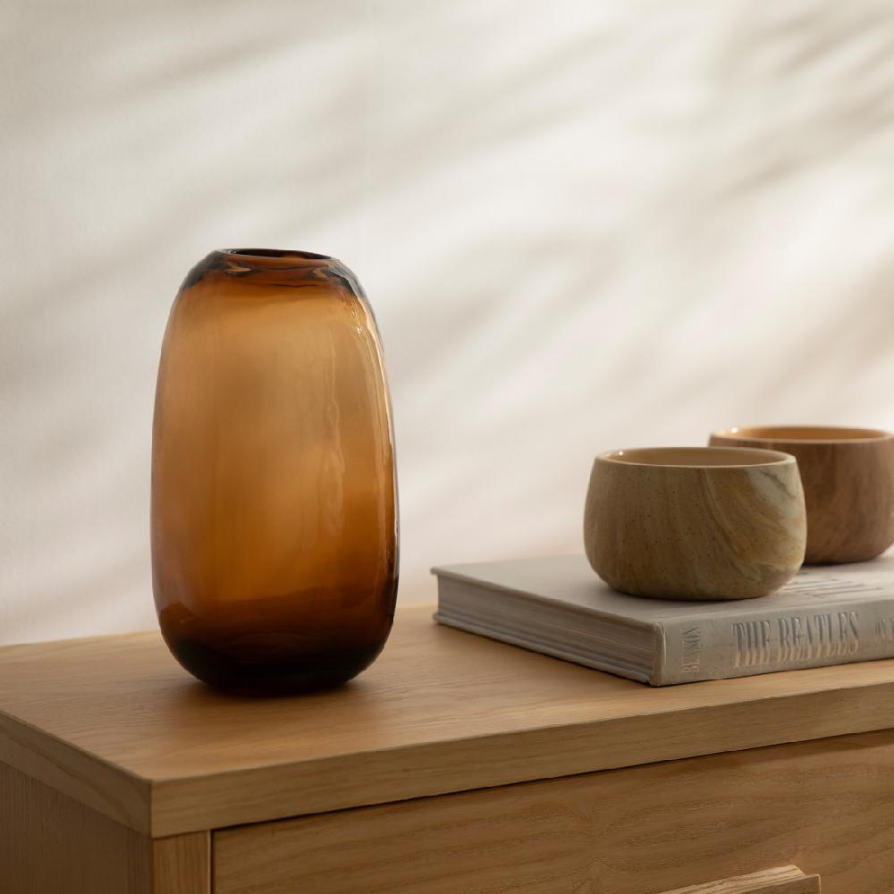 kenay home Jarrón vidrio marrón