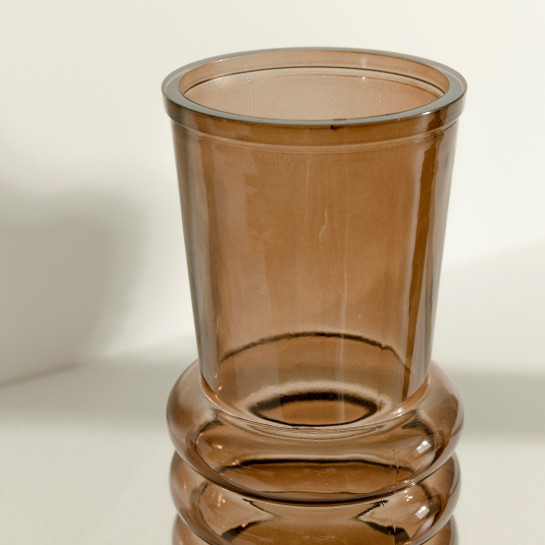 Kenay Home Jarrón Vidrio Marrón Grande