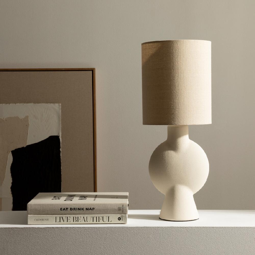 kenay home Lámpara de sobremesa blanca