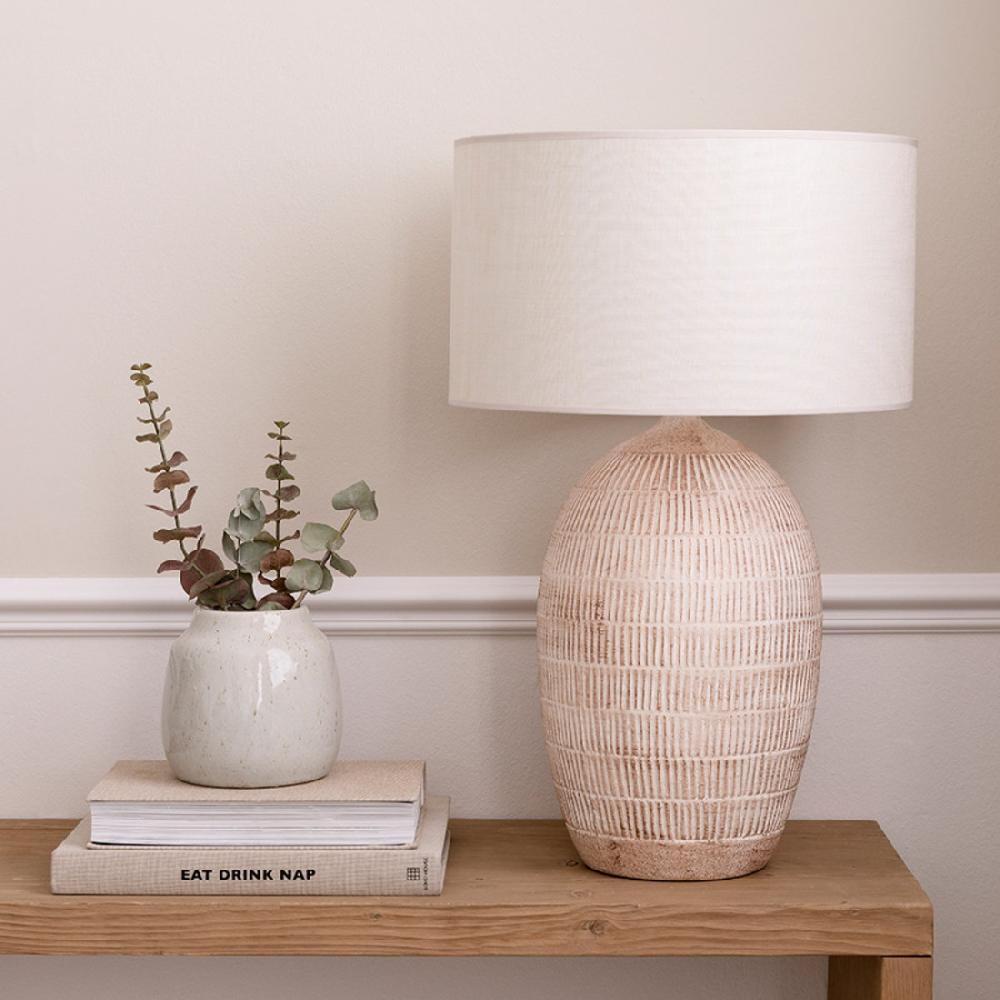 kenay home Lámpara de sobremesa blanca