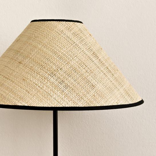 Kenay Home Lámpara Sobremesa Rafia Negra