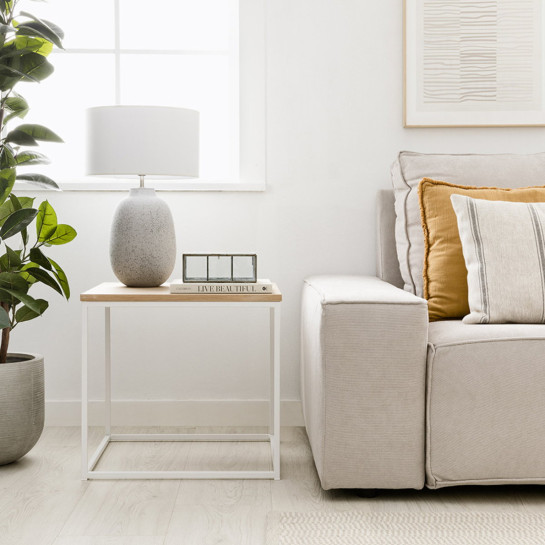 Kenay Home Mesa Auxiliar Natural Blanca