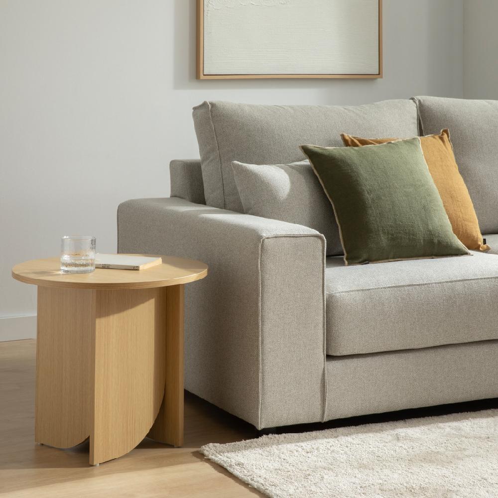 kenay home Mesa auxiliar redonda natural 50