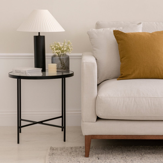 Kenay Home Mesa Auxiliar Redonda Negra 54