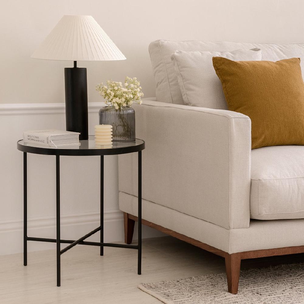 kenay home Mesa auxiliar redonda negra 54