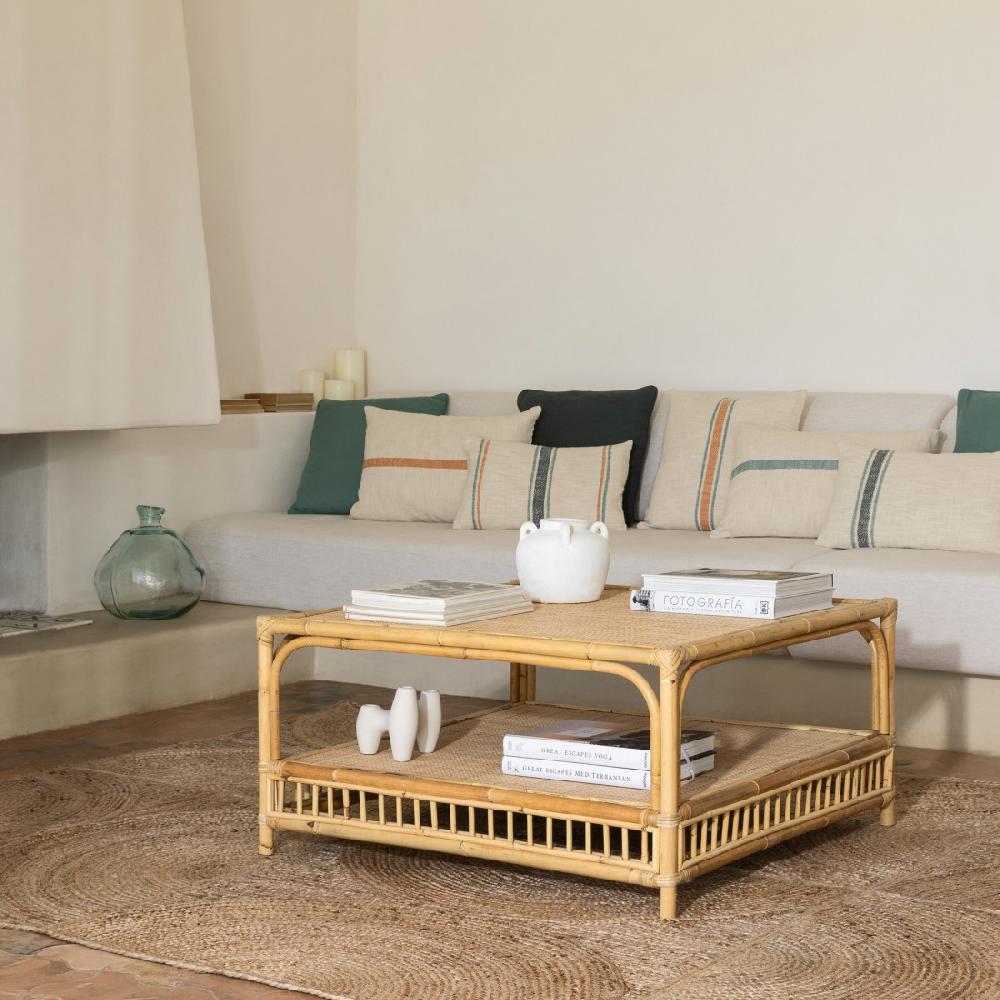 kenay home Mesa centro cuadrada ratán 90