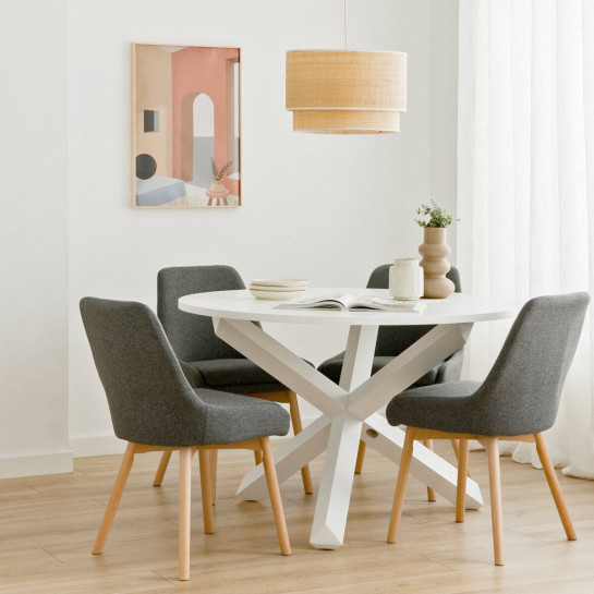 Kenay Home Mesa Comedor Redonda Blanca 120