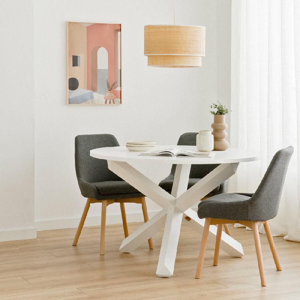 kenay home Mesa comedor redonda blanca 120