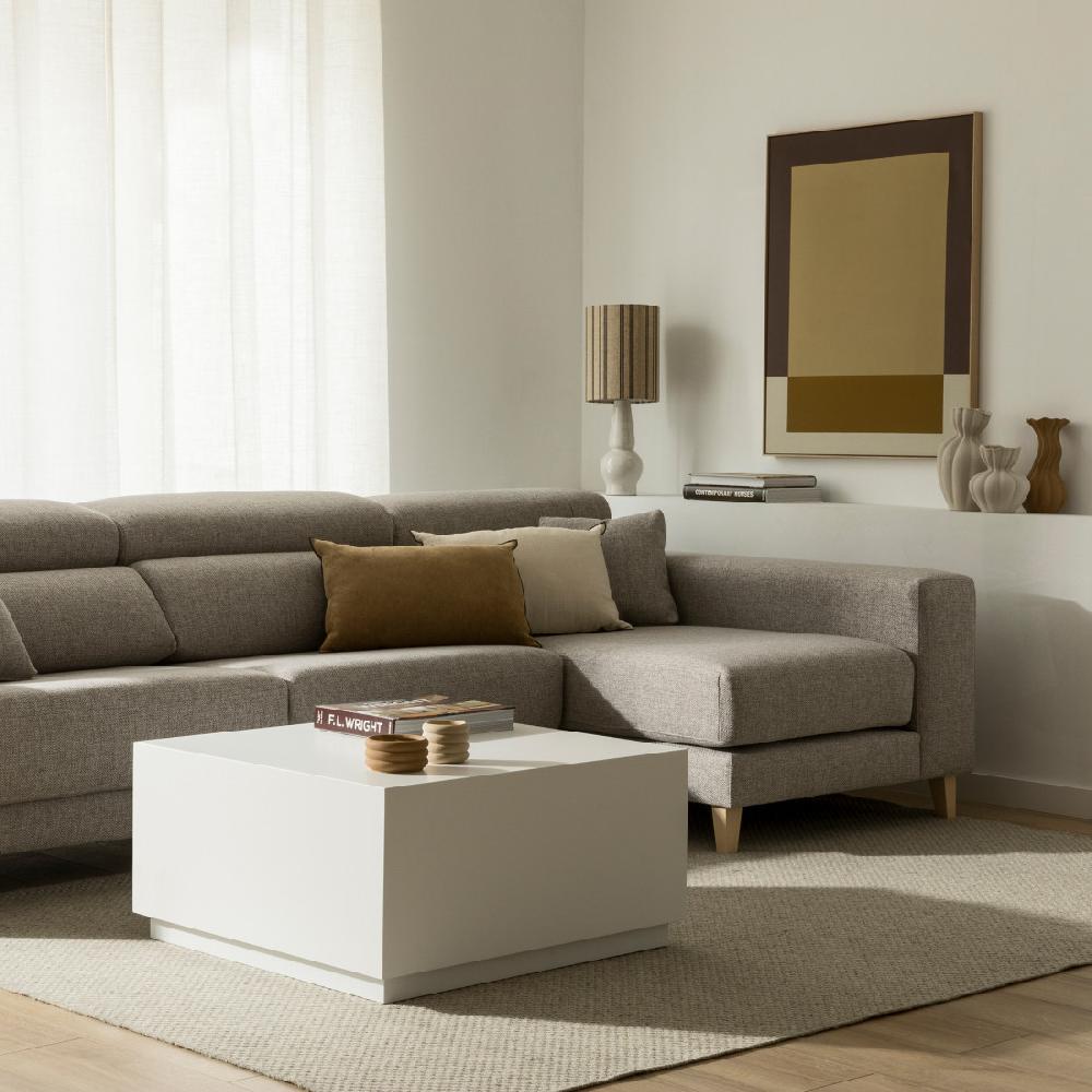 kenay home Mesa de centro cuadrada blanca 80