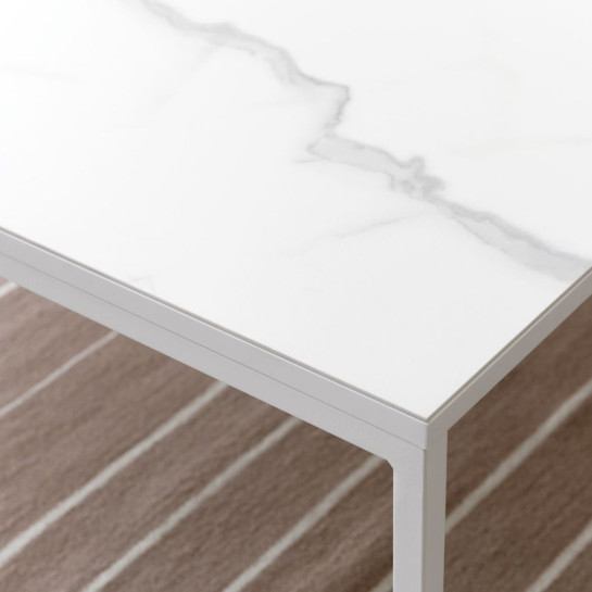 Kenay Home Mesa De Centro Cuadrada Blanca 90