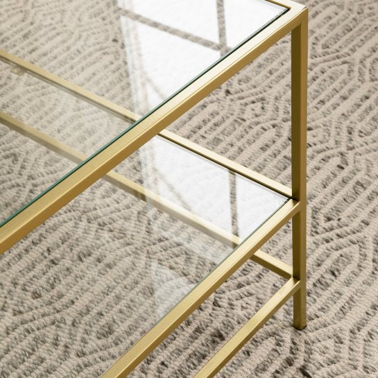 Kenay Home Mesa De Centro Cuadrada Dorada 90