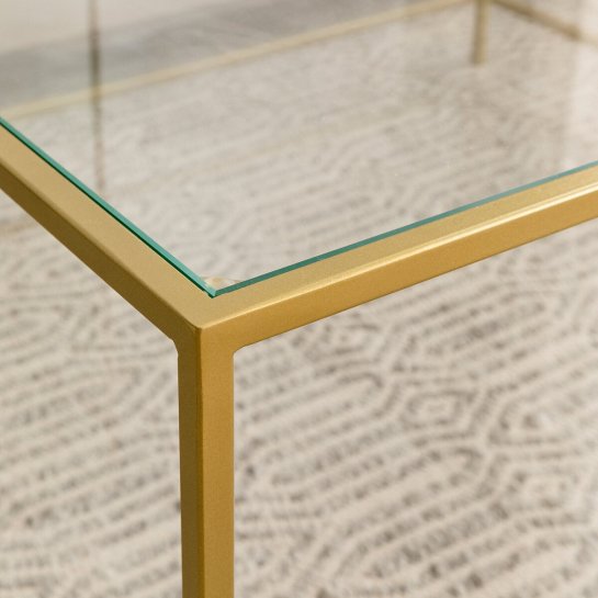 Kenay Home Mesa De Centro Cuadrada Dorada 90