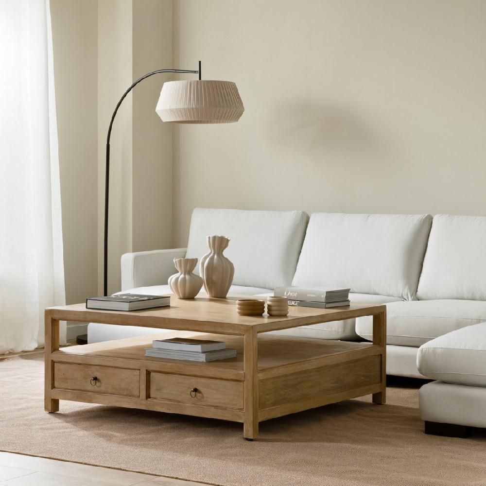 kenay home Mesa de centro cuadrada natural 110