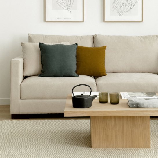 Kenay Home Mesa De Centro Cuadrada Roble 90