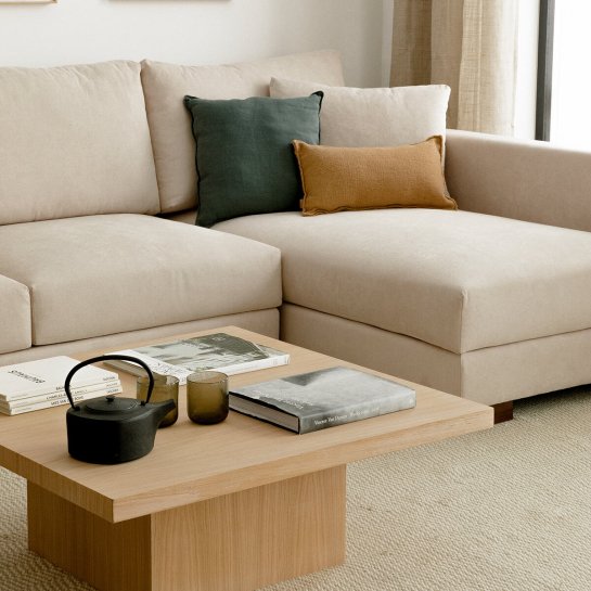 Kenay Home Mesa De Centro Cuadrada Roble 90