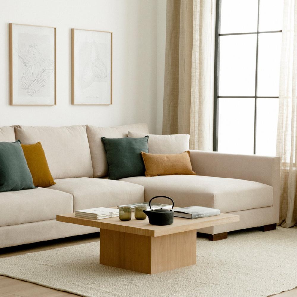 kenay home Mesa de centro cuadrada roble 90