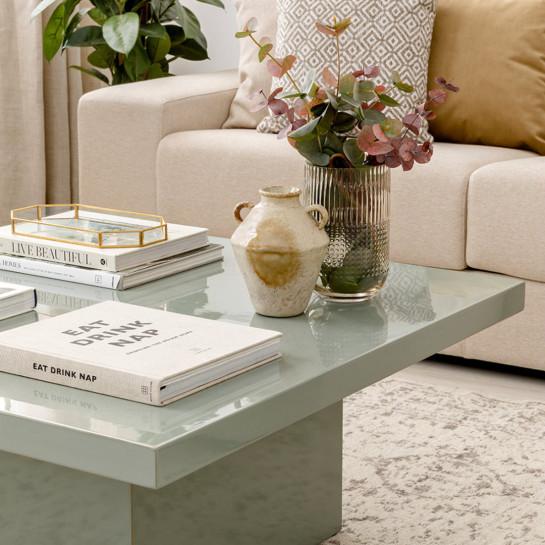 Kenay Home Mesa De Centro Cuadrada Verde 90