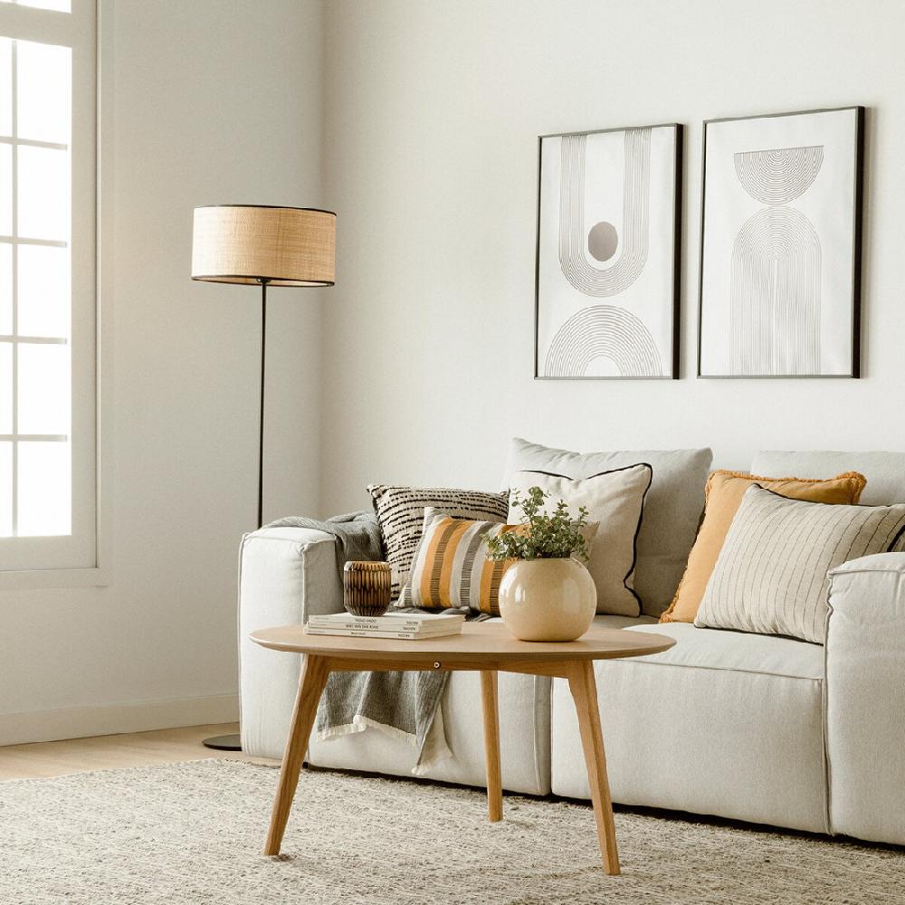 kenay home Mesa de centro curvada natural 90