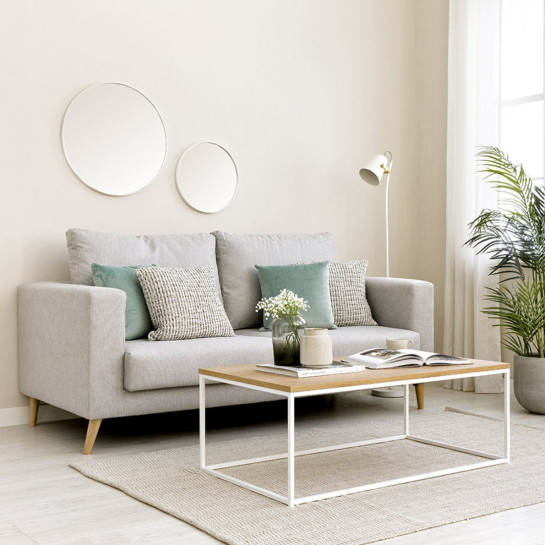 Kenay Home Mesa De Centro Natural Blanco