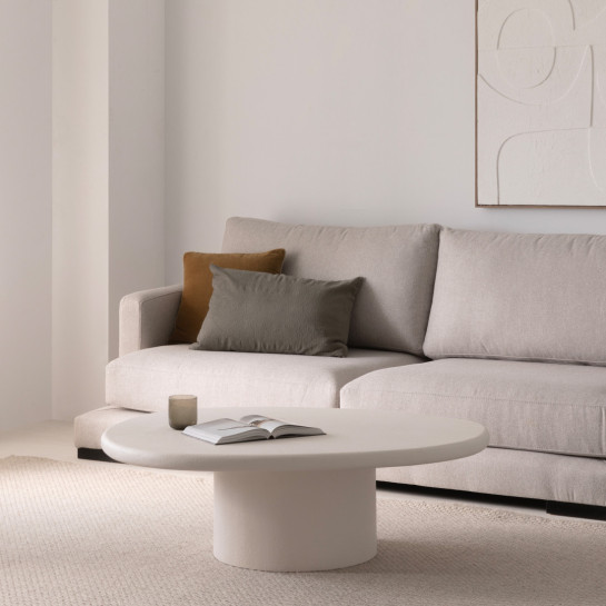 Kenay Home Mesa De Centro Ovalada Blanca 110