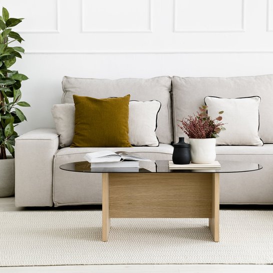 Kenay Home Mesa De Centro Ovalada Natural 120