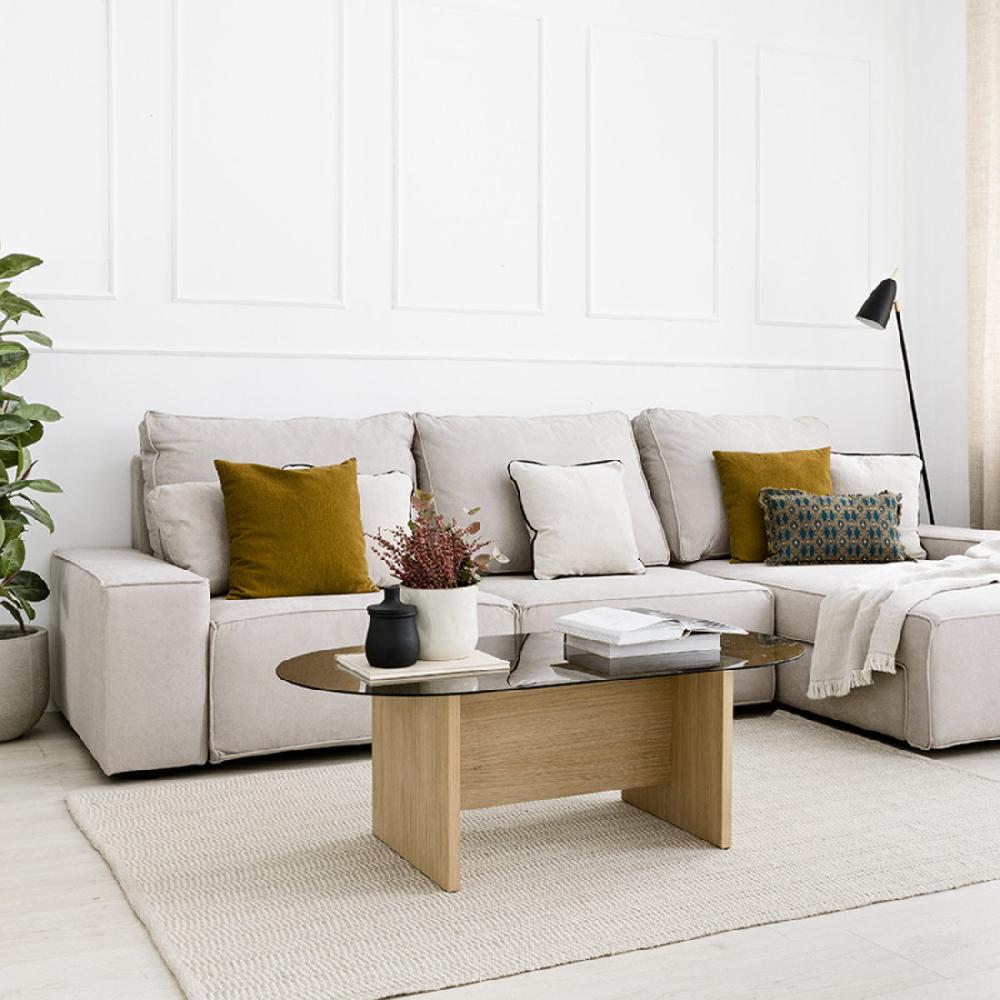 kenay home Mesa de centro ovalada natural 120