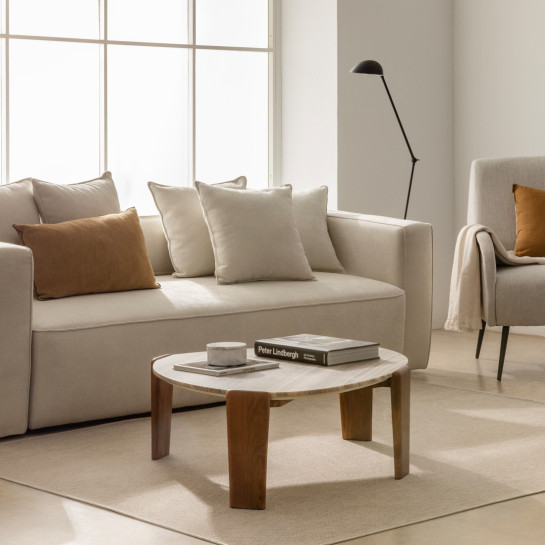 Kenay Home Mesa De Centro Ovalada Natural-gris 105