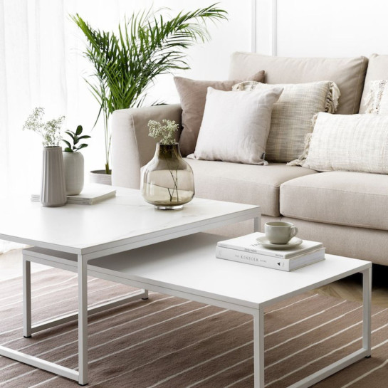 Kenay Home Mesa De Centro Rectangular Blanca 100