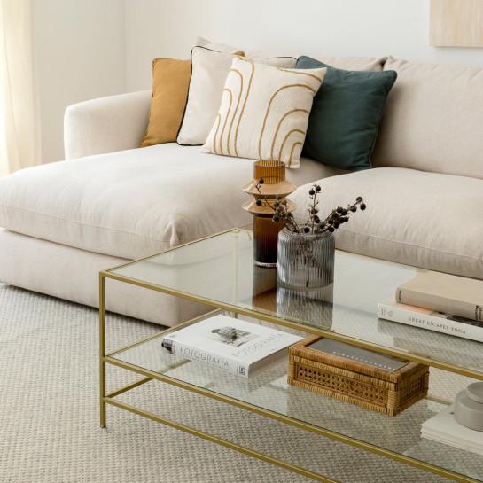 Kenay Home Mesa De Centro Rectangular Dorada 120