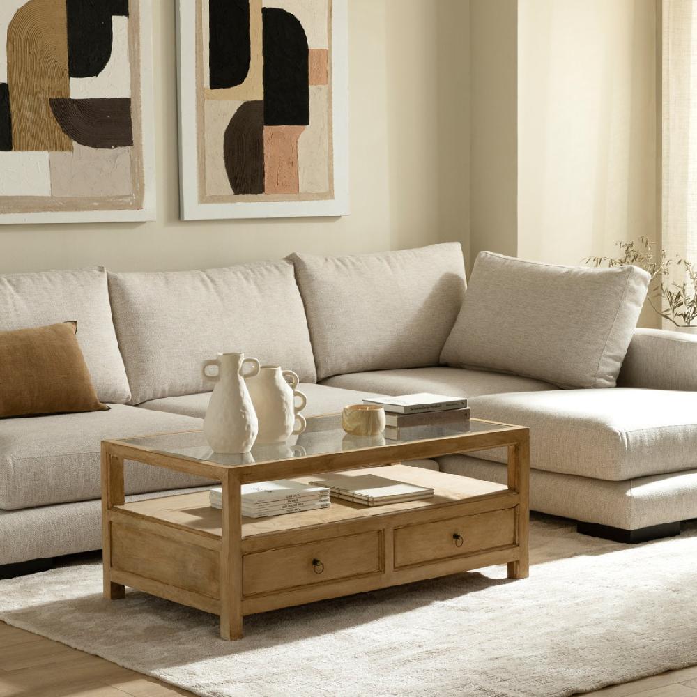 kenay home Mesa de centro rectangular natural 115