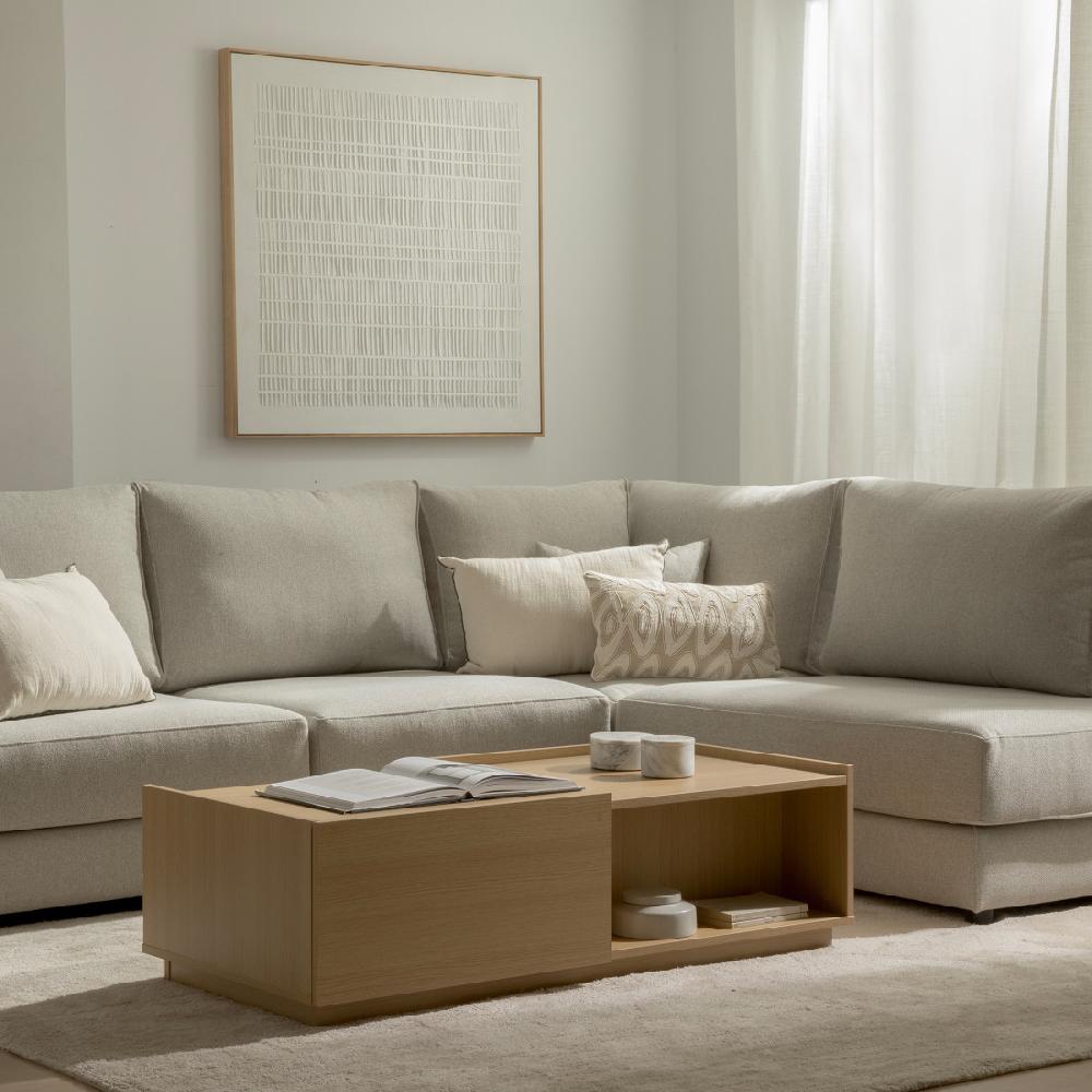 kenay home Mesa de centro rectangular natural 120