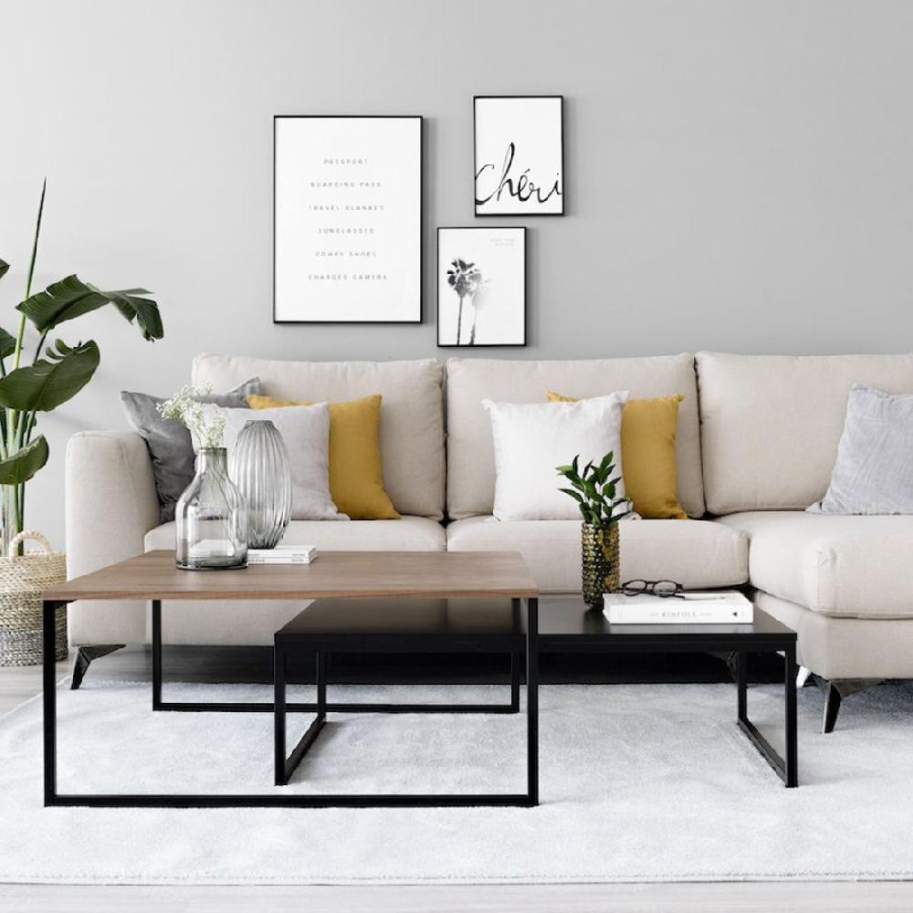 kenay home Mesa de centro rectangular negra 100