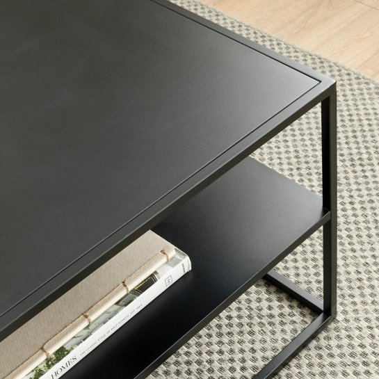 Kenay Home Mesa De Centro Rectangular Negra 90