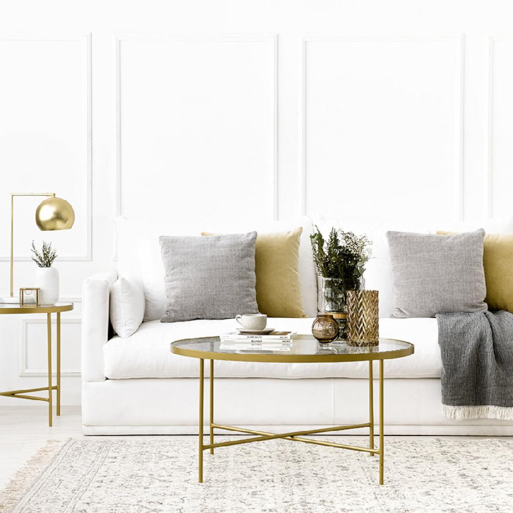 kenay home Mesa de centro redonda dorada 90