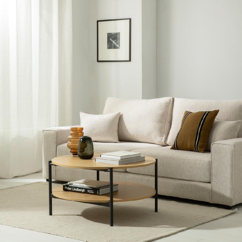 kenay home Mesa de centro redonda natural 80