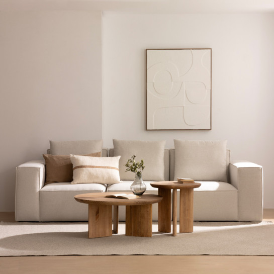 Kenay Home Mesa De Centro Redonda Natural 85