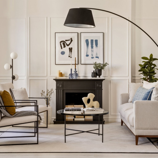 Kenay Home Mesa De Centro Redonda Negra 90