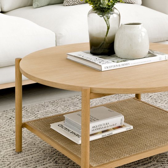 Kenay Home Mesa De Centro Redonda Roble 80