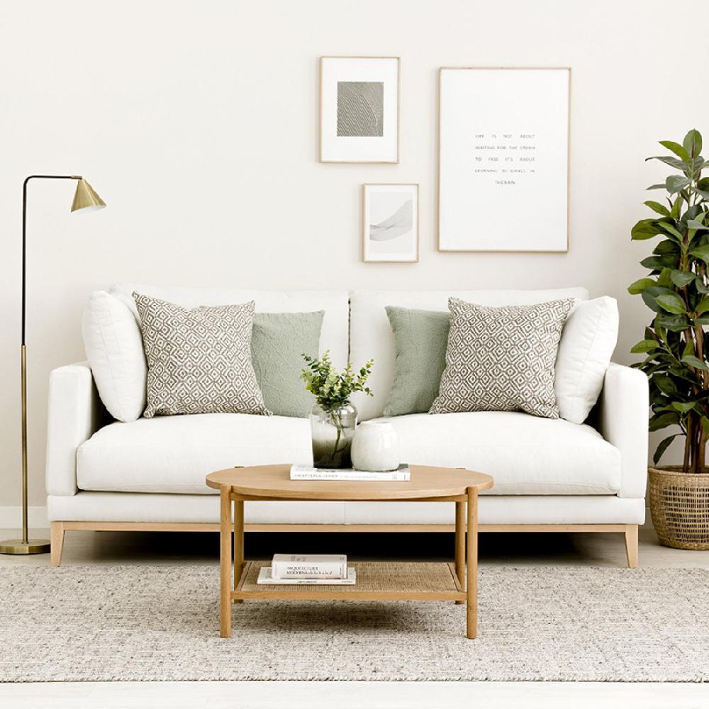 kenay home Mesa de centro redonda roble 80