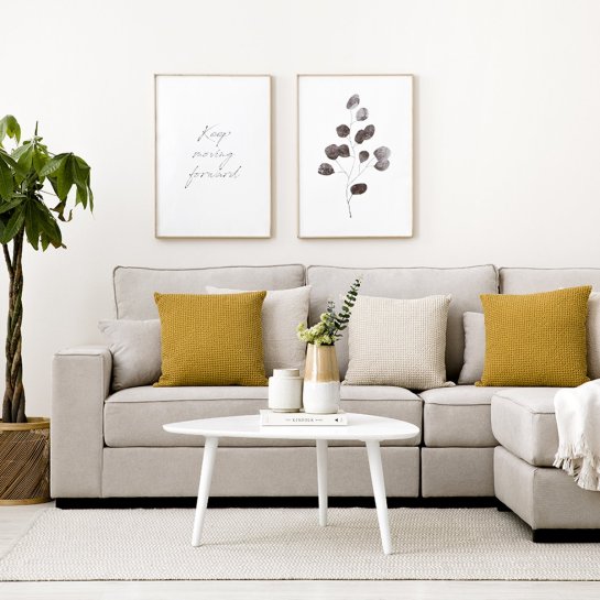 Kenay Home Mesa De Centro Triangular Blanca 85