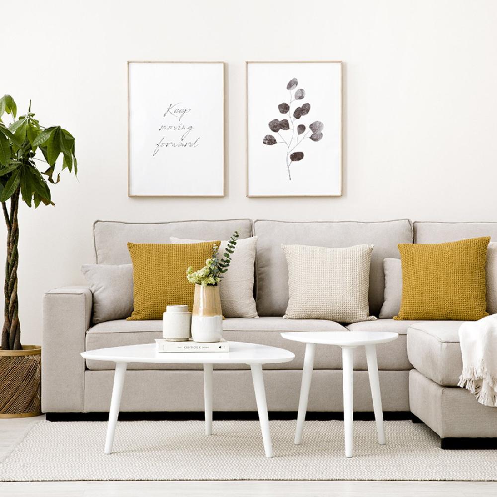 kenay home Mesa de centro triangular blanca 85