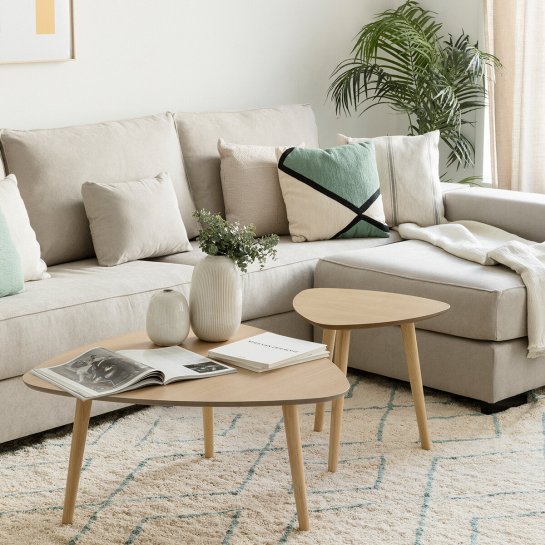 Kenay Home Mesa De Centro Triangular Natural 85