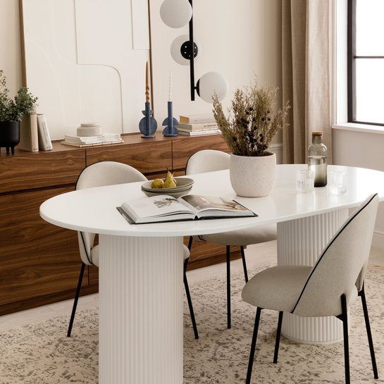 Kenay Home Mesa De Comedor Ovalada Blanca 180