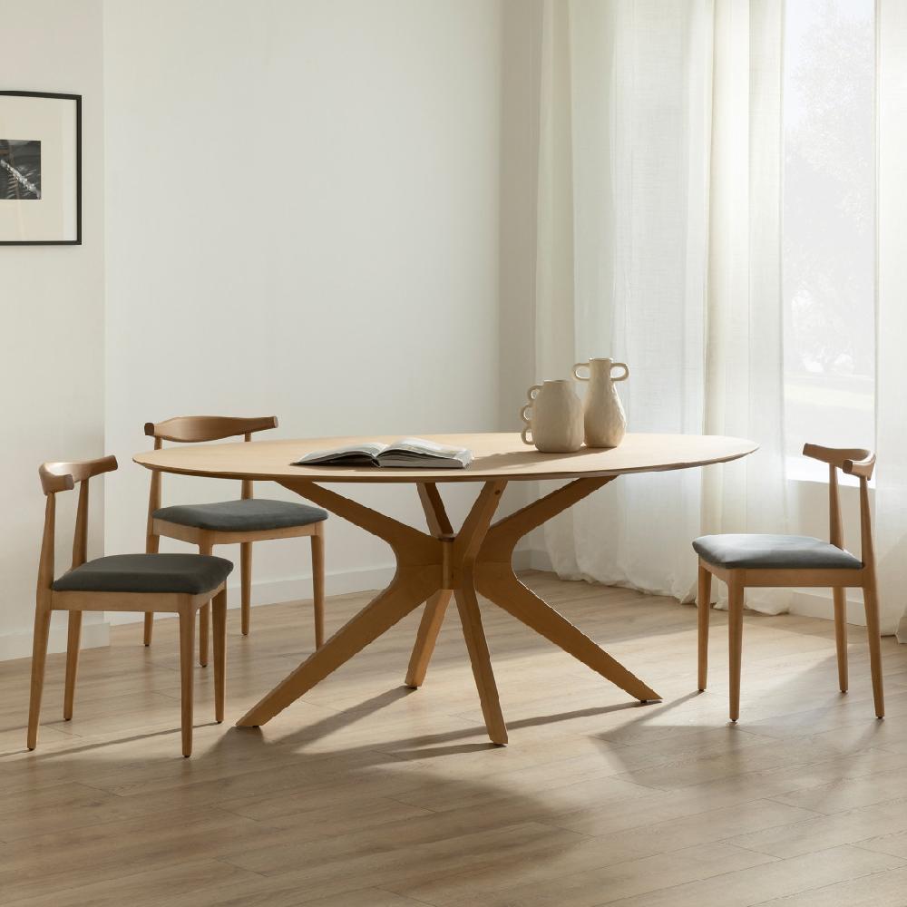 kenay home Mesa de comedor ovalada natural 190